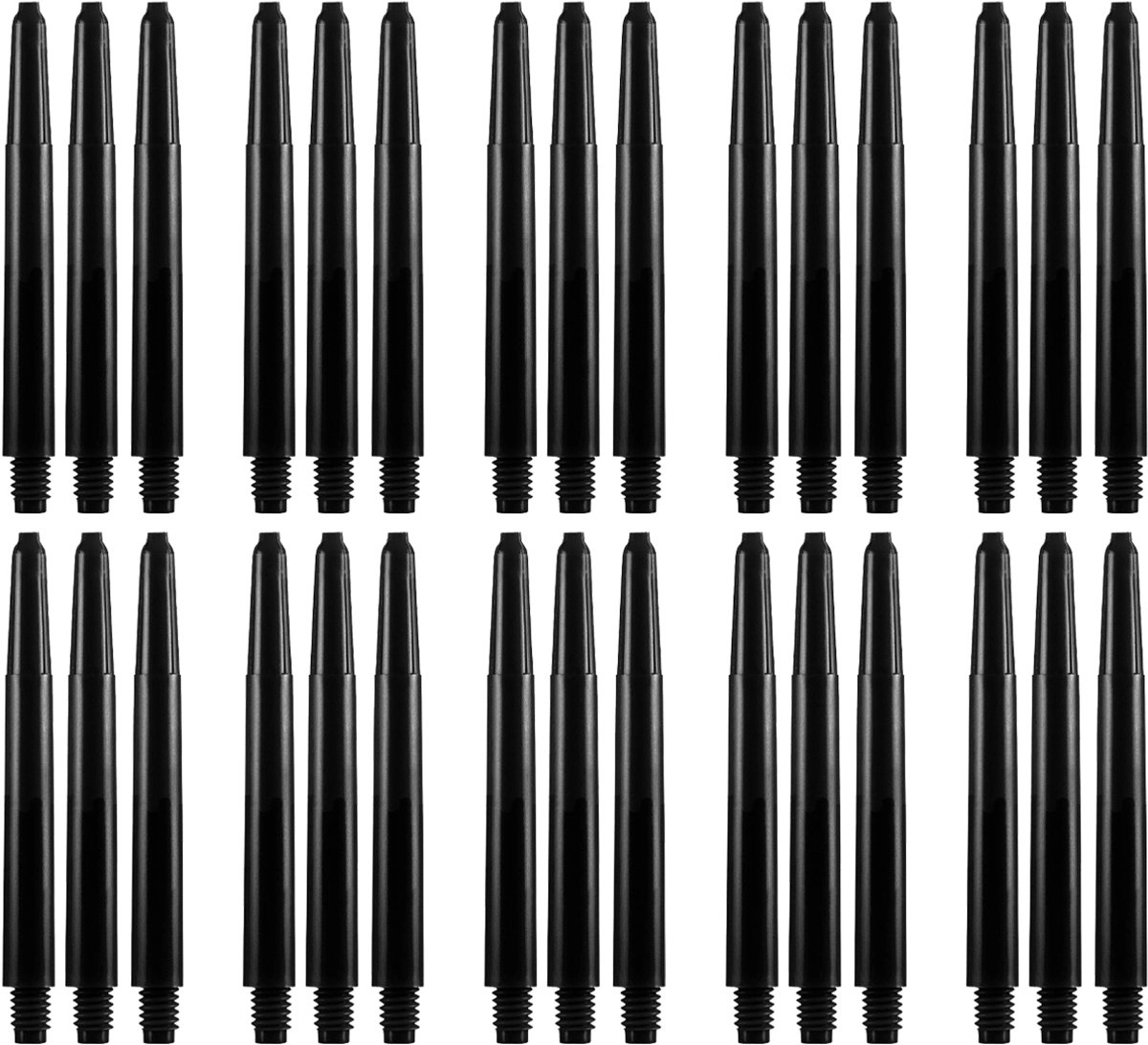 Dragon Darts Dart Shafts - 10 Sets (30 stuks) - Medium - Stevige en Duurzame Dart Shafts - Zwart