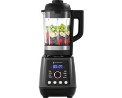 KitchenBrothers Blender - Thermoblender - BPA-vrij - 1.75L - Kookfunctie - 700+1000W - Smoothie Maker - Soepmaker - IJscrusher - Zwart