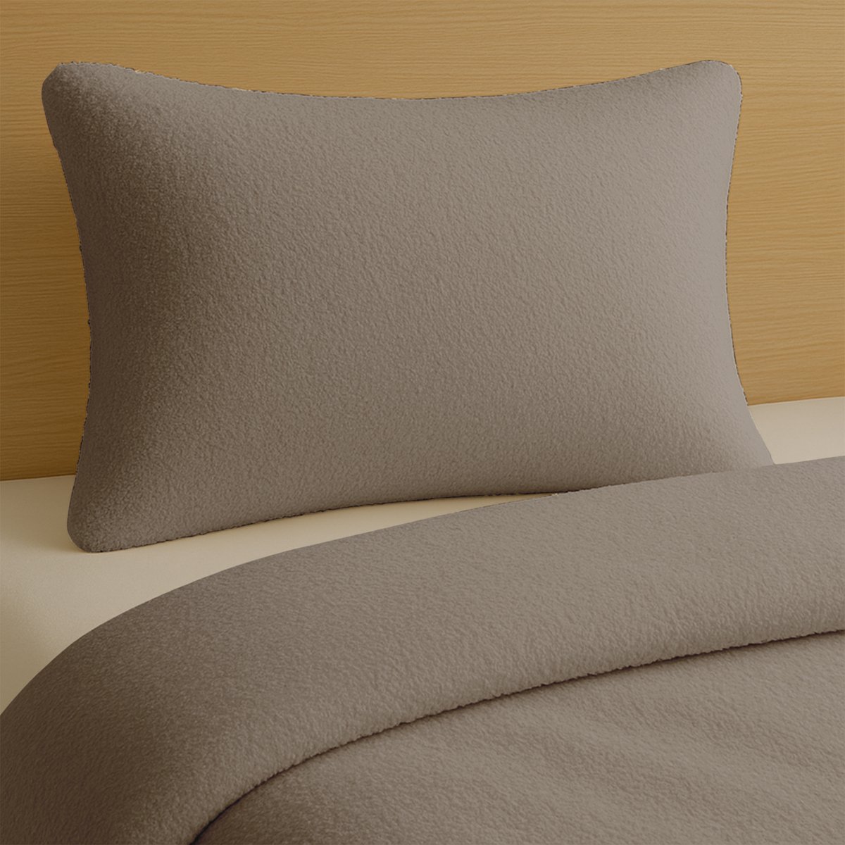 Zydante Dekbedovertrek Set 140x220 cm - Teddy - met 1 kussensloop - Cashew