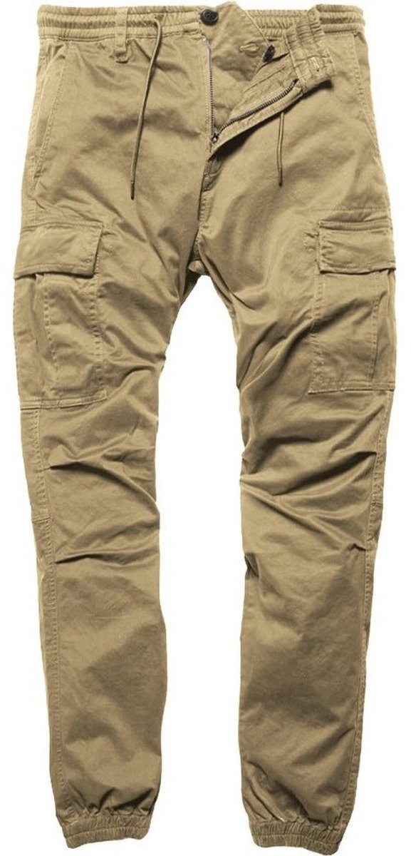 Vintage Industries Chino Hose Vince Cargo Jogger Dark -W29 Beige