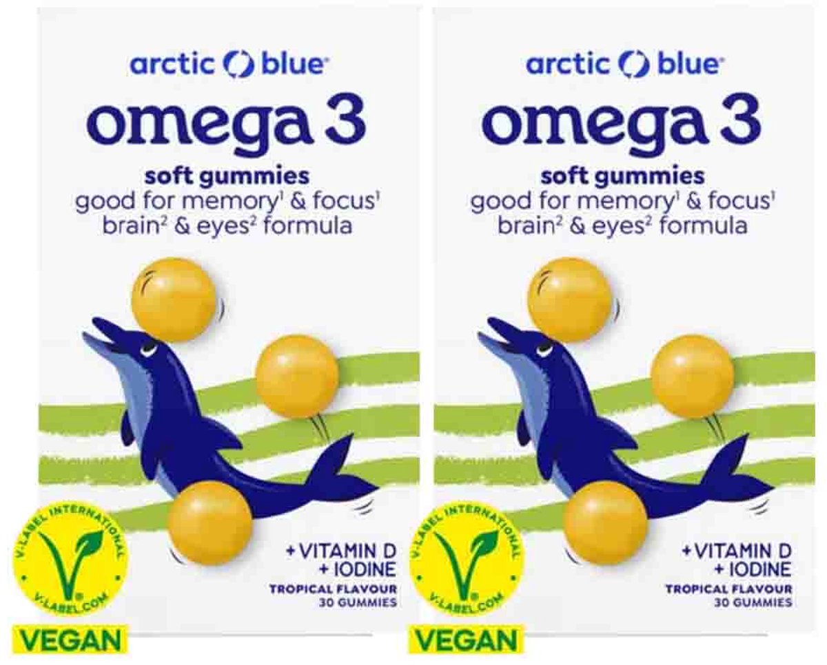 Arctic Blue - Omega-3 Vitamine D & Iodine Tropical - 2 x 30 gummies - Voordeelverpakking