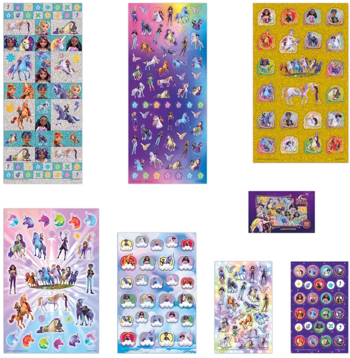 Unicorn Academy XL Stickers set - 8 stickervellen - Met metallic en laserstickers - Speelgoed Kinderen - Knutselen - Voor meisjes - Ook voor kleuters - Vanaf 3 jaar - Totum — afbeelding 10