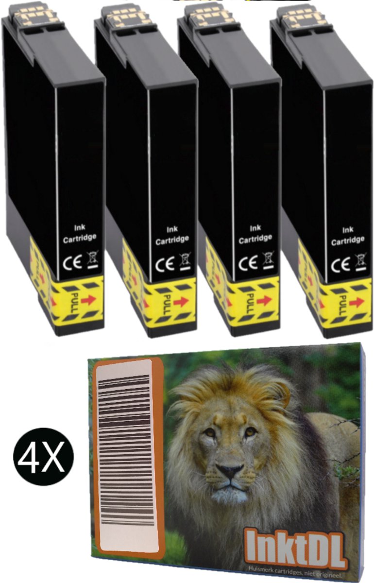 Multipack inktcartridges (4X Zwart) geschikt voor Epson Expression Home XP235, XP245, XP247, XP255, XP332, XP342, XP432, XP442, XP445, XP452 (29XL)