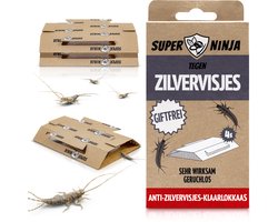 Super Ninja Zilvervisjesval - Ecologisch, Veilig en Effectief Zilvervisjes Bestrijden - 4 Zilvervisjes Vallen - Effectief tot 3 Maanden - Snel te Gebruiken en Niet Giftig