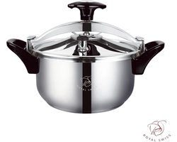 Royal Swiss® Snelkookpan 4Liter – Ø 20CM – Inductie Geschikt – PFAS-vrij – Zilver
