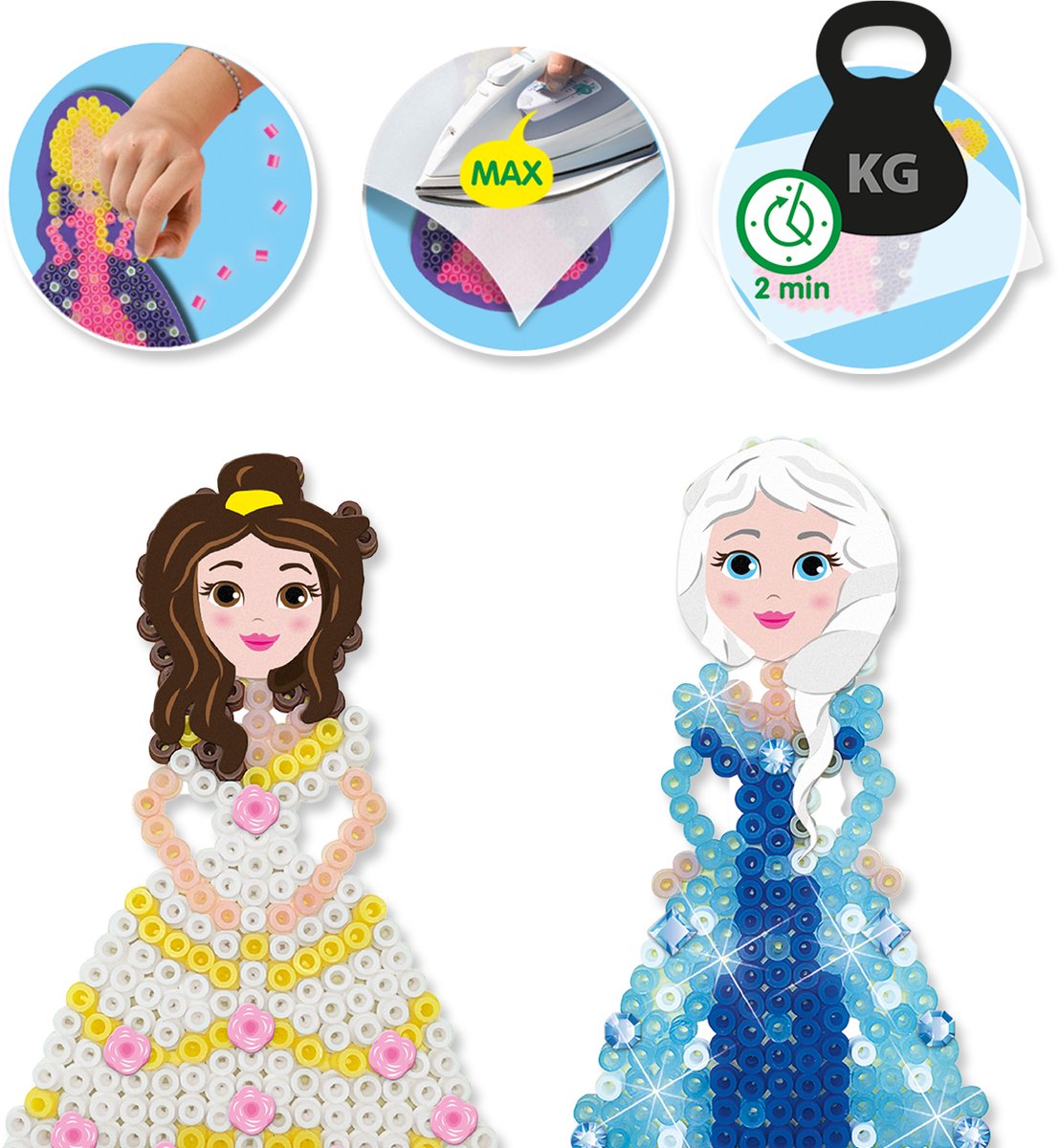 SES Creative - Beedz - Prinsessen - 1400 Strijkkralen met Grondplaten, Glitters en Strijkvellen - Vanaf 5 Jaar — afbeelding 2
