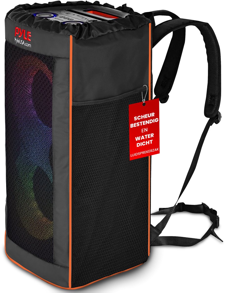 Pyle Draagbare Waterdichte Luidspreker Tas – Scheurvast, met Verstelbare Rugzakriemen, Zijvakken en Trekkoordsluiting – Geschikt voor o.a. Pyle Speaker PPHP26BL – 30 x 30 x 67 cm