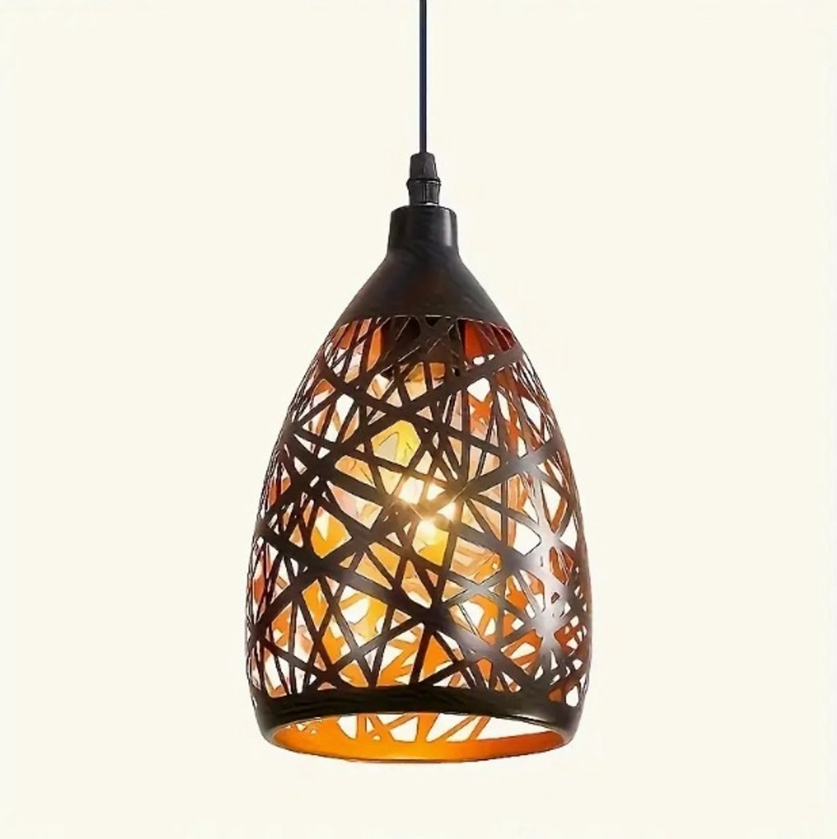 Hanglamp zwart - Metaal Vintage lamp - Lamp industrieel - diameter 15 cm - excl. lichtbron