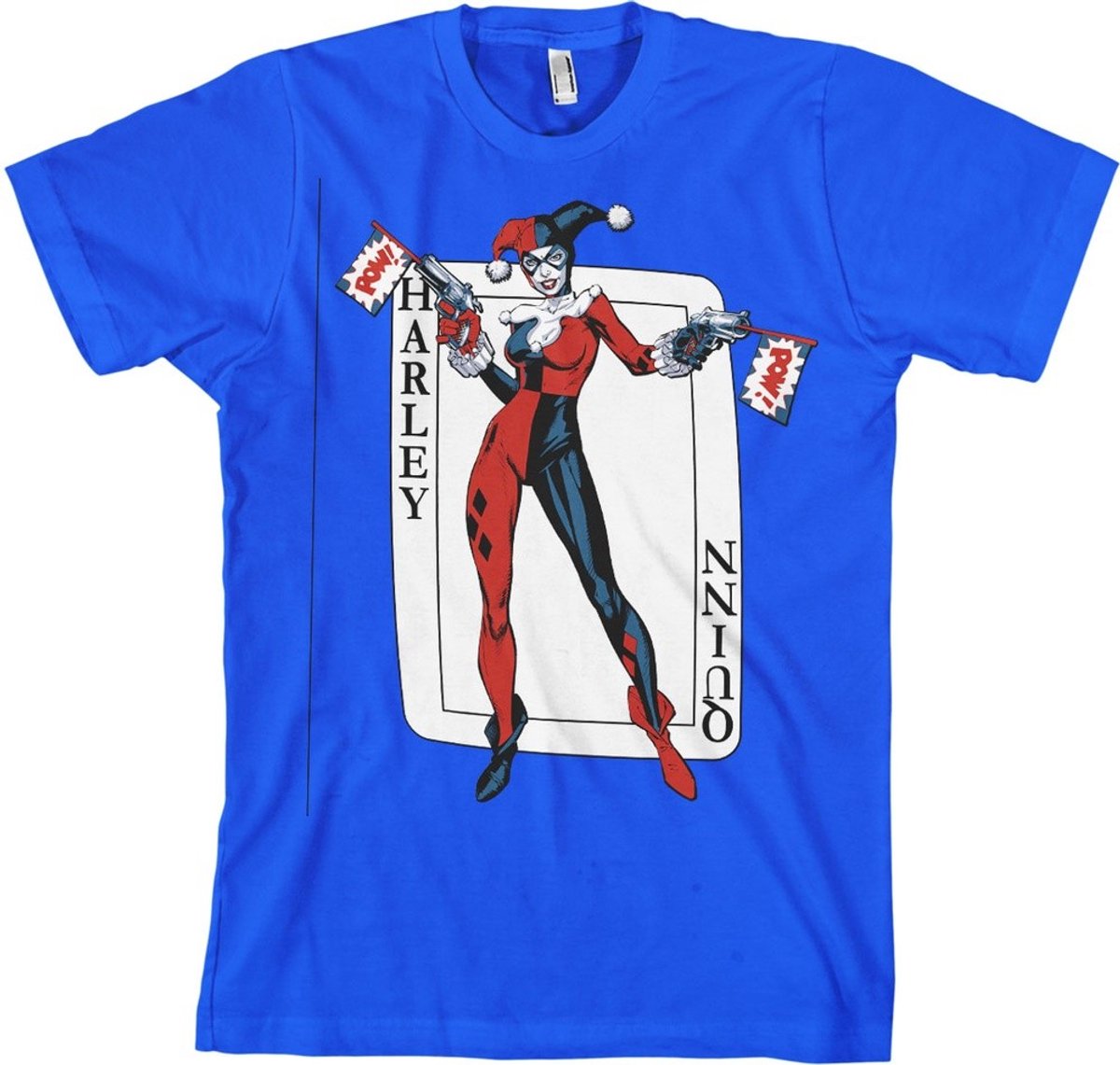Harley Quinn Card Games T-Shirt Blue-XL