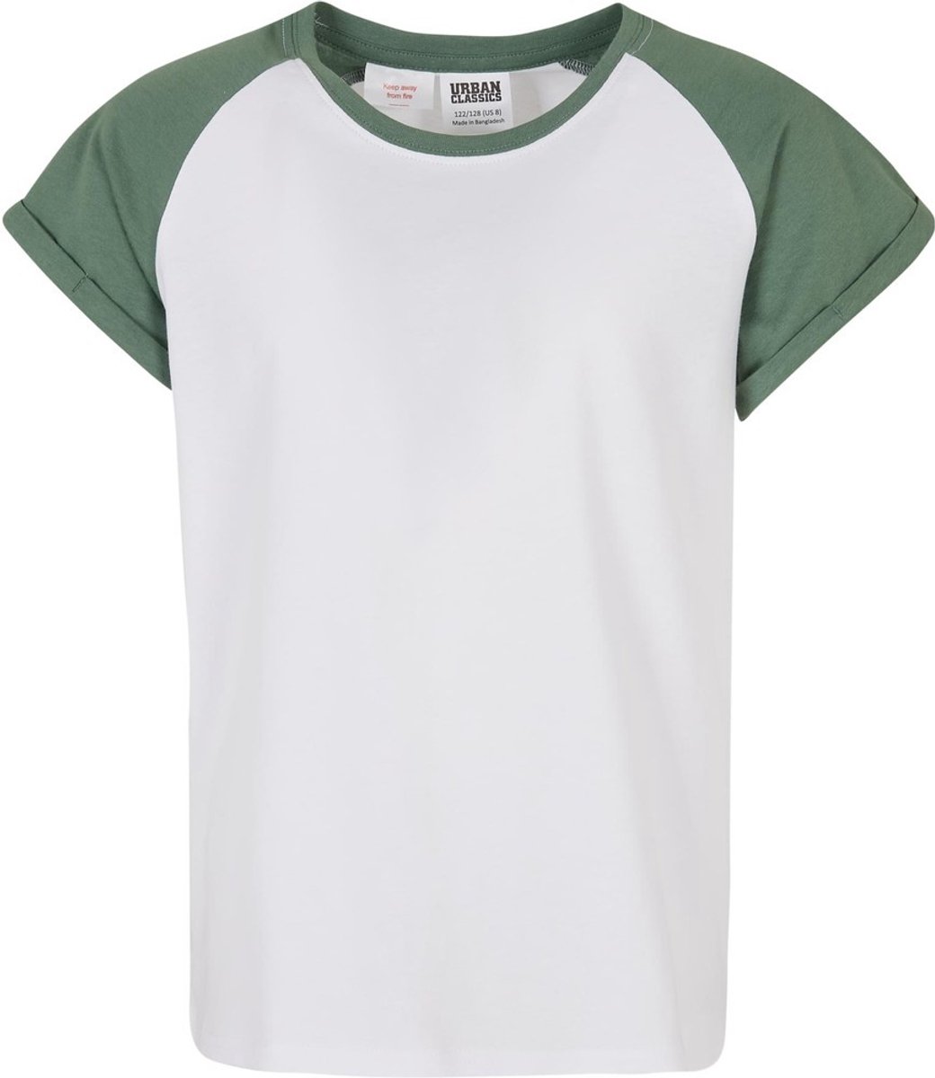 Urban Classics Contrast Raglan Kinder T-shirt Kids 110/116 Wit