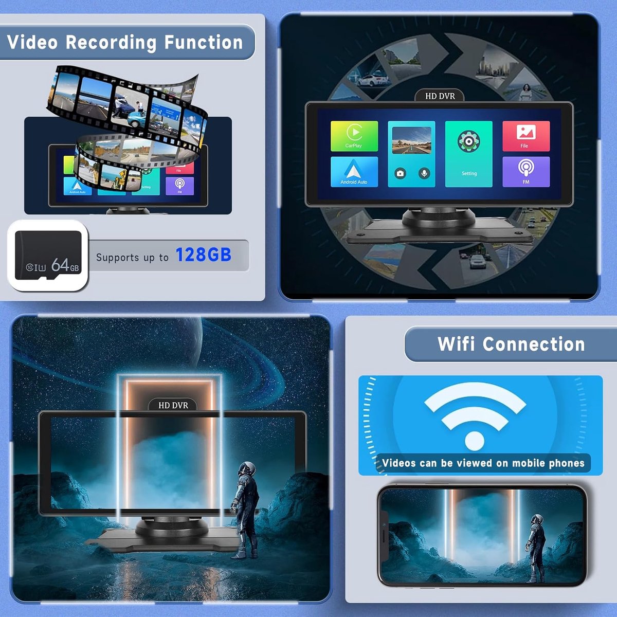 Dashcam voor auto voor en achter – Dual dashcam – Voor- en achtercamera – Autocamera – Full HD dashcam – Dashcam met nachtzicht – Dashcam met bewegingssensor – Groothoeklens – Parkeermodus – Loop recording – Dashcam met SD-kaart – foto 4