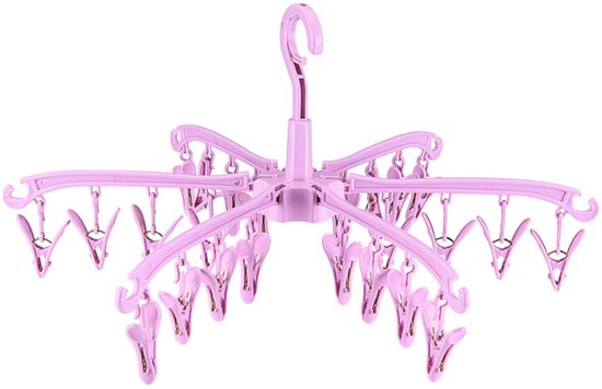 Droogrek Sokdrogers opknoping kledingrek met 16 wasknijpers opknoping octopus vorm plastic sokken clips binnen hangers Drogen Vouwen (Color : Blue
