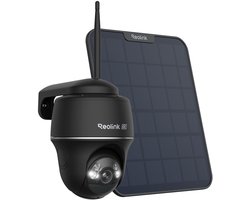 Reolink 4K Beveiligingscamera draadloos buiten op batterij , Detectie persoon/voertuig/dieren, Pan-en kantelfunctie, Nachtzicht in kleur – Argus PT Ultra met Zonnepaneel