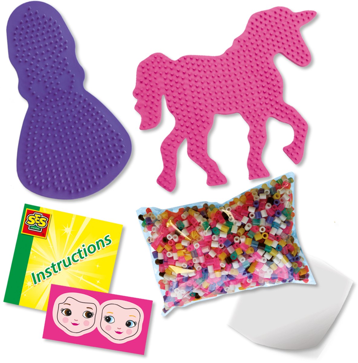 SES Creative - Beedz - Unicorns en Prinsessen - 2100 Strijkkralen met Grondplaten en Strijkvellen - Vanaf 5 Jaar — afbeelding 5