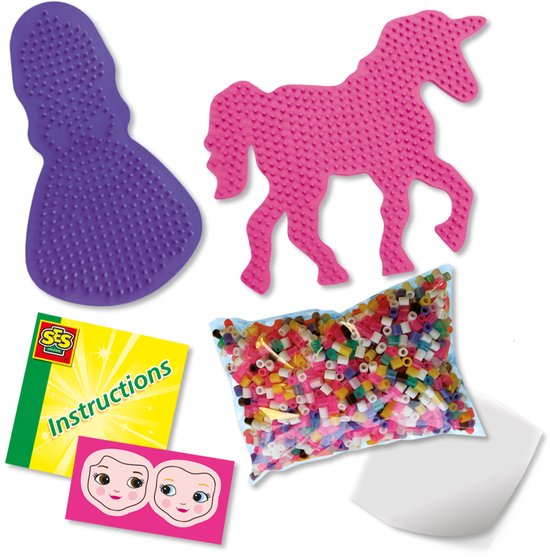SES Creative - Beedz - Unicorns en Prinsessen - 2100 Strijkkralen met Grondplaten en Strijkvellen - Vanaf 5 Jaar