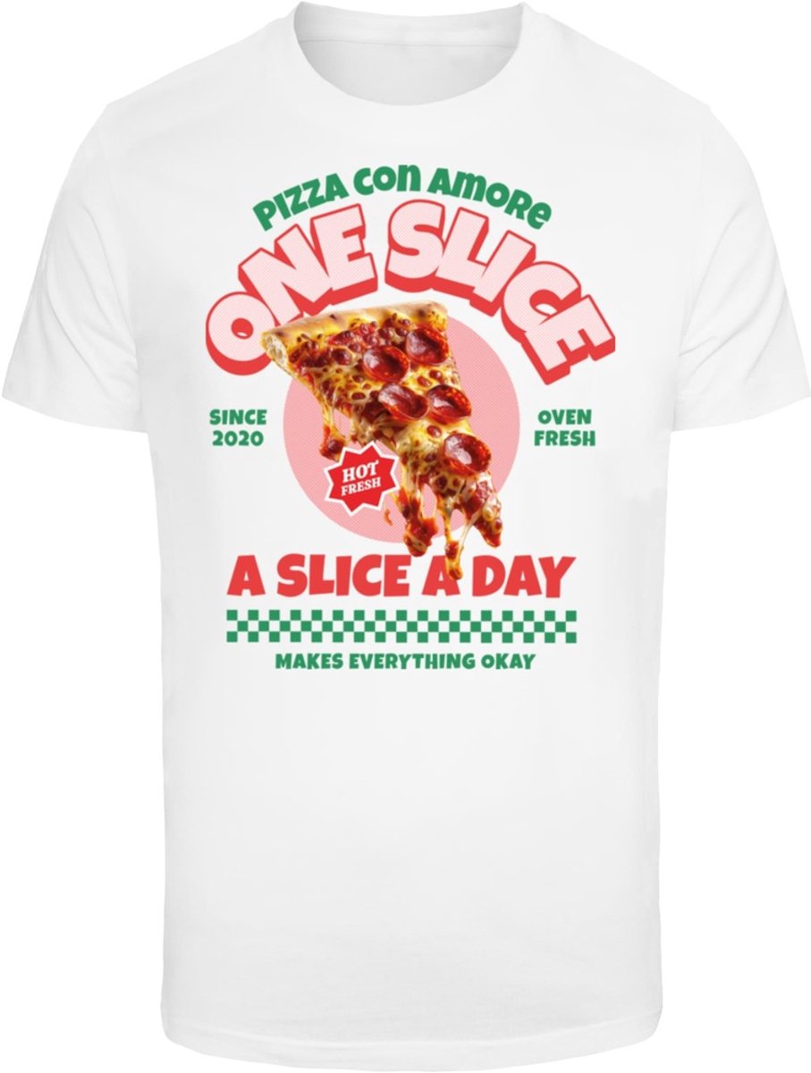 Mister Tee Pizza Amore Heren T-shirt M Wit