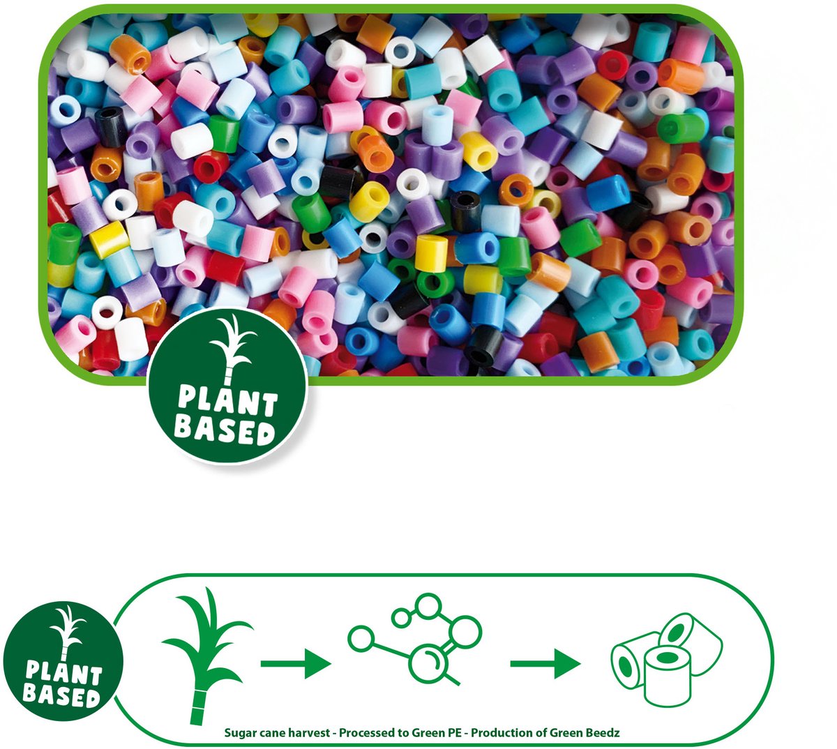 SES Creative - Green Beedz - Mix - Strijkkralen - 3000 Stuks - Gerecycled Materiaal - Duurzaam - Vanaf 5 Jaar — afbeelding 2