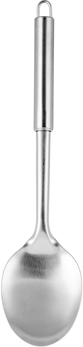 KADAX Opscheplepel van roestvrij staal, grote slalepel, 33 cm, voorlepel voor rijst, aardappelen, keukenhulp met ovaal handvat, eetlepel, vaatwasmachinebestendig, lang, zilver