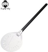 Brisket BBQ® Pizzaschep rond aluminium 9inch (70cm) pizza schep pizza draaier - Geperforeerde pizzaschep