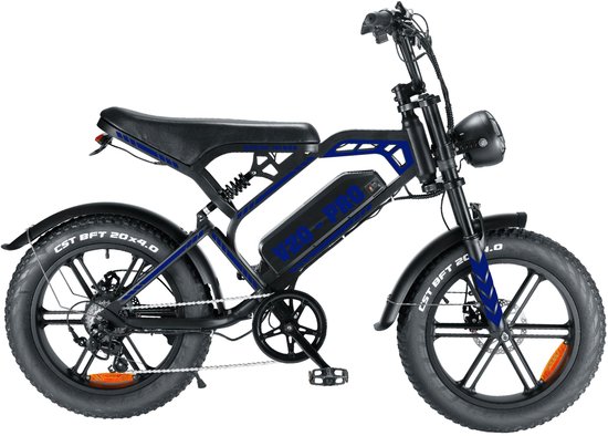 Royal Blue fatbike stickerset, weerbestendig, krasbestendig, stijlvolle blauwe decals voor fiets personalisatie