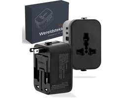 Universele wereldstekker - Internationale reisstekker universeel - Voor Uk, Amerika, Zuid Amerika, Thailand, Italië, Zuid Afrika, Curacao - Type G, Lichtgewicht - Skoov