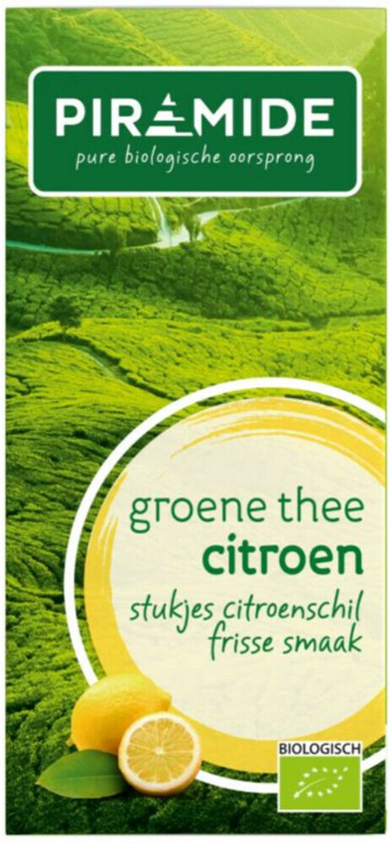 Piramide Groene Thee Bio Citroen - 3 x 20 stuks - Voordeelverpakking