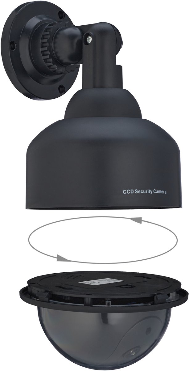 Relaxdays 2x dummy dome camera met led-lampje - nep bewakingscamera binnen & buiten van Relaxdays — afbeelding 4