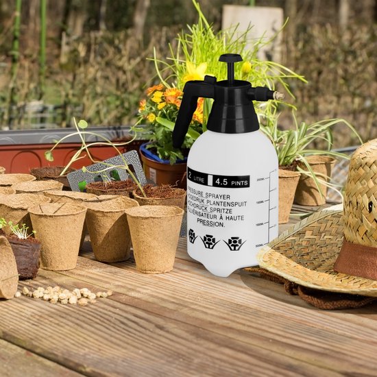 2x drukspruit 2 l - plantenspuit - onkruidspuit zwart - druksproeier - met pomp van Merkloos	 — afbeelding 5