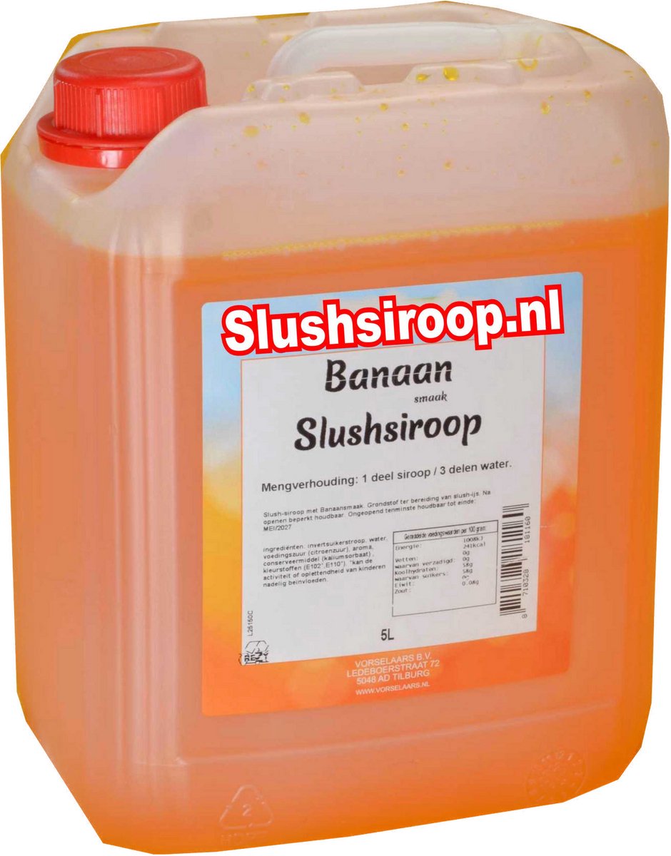 Slushsiroop BANAAN - tank met 5 liter - Vorselaars - MilaNNE