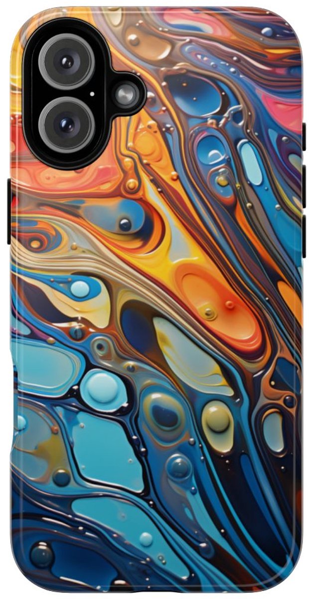 Levendige Abstracte Vloeistofgolven – Telefoonhoesje Geschikt voor iPhone 16 Plus