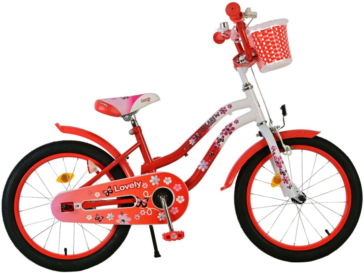 Volare Lovely Kinderfiets - Meisjes - 18 inch - Rood Wit
