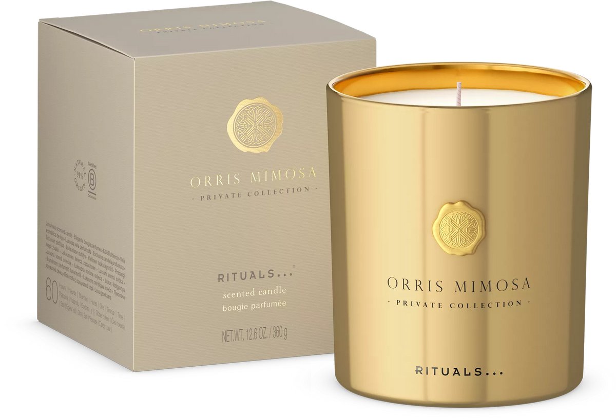 Rituals - Orris Mimosa - Scented Candle 360 gram + Gift bag - Rituals Kaars 360 gram