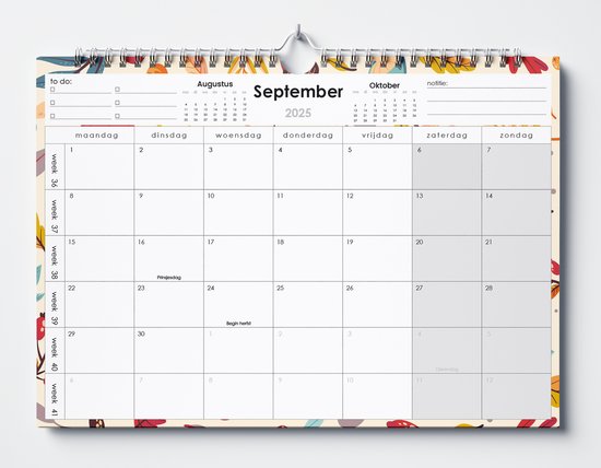 Huurdies® - 22 maanden kalender - 2025/2026/2027 - A3+ - Seizoenen