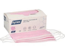 Hynex Type IIR Mondkapjes – Medisch – Wegwerp – 50 stuks per doos – Roze