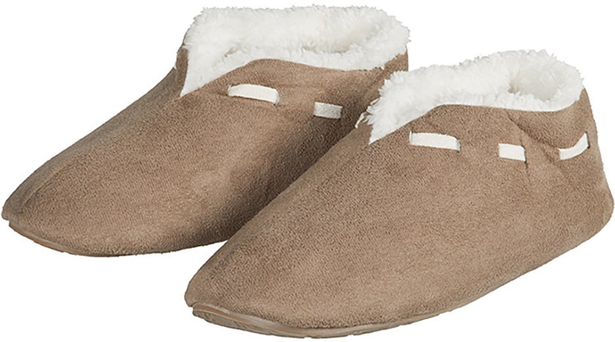 Apollo Spaanse sloffen pantoffels dames lichtbruin polyester zachte voering