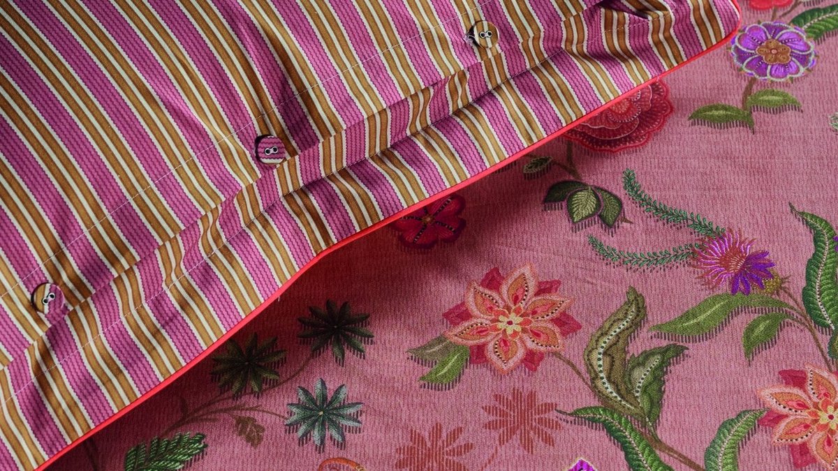 Pip Studio Coco Flower dekbedovertrek - Tweepersoons - 200 x 200/220 cm - Koraal