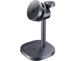 DrPhone CoolCharge 15W – 3-in-1 Magnetische Draadloze Oplader met Actieve Koeling - Geschikt voor iPhone iPhone 16 / 15 / 14 Pro Max etc, AirPods en Apple Watch-series