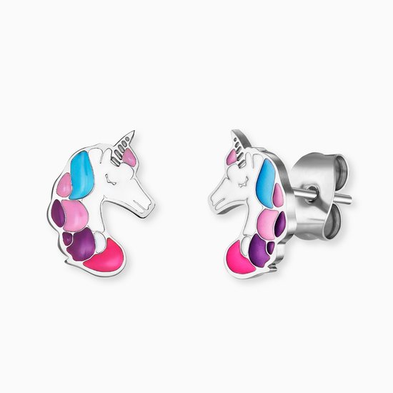 Boucles d'oreilles Kinder Engelsrufer, licorne en acier inoxydable émaillé