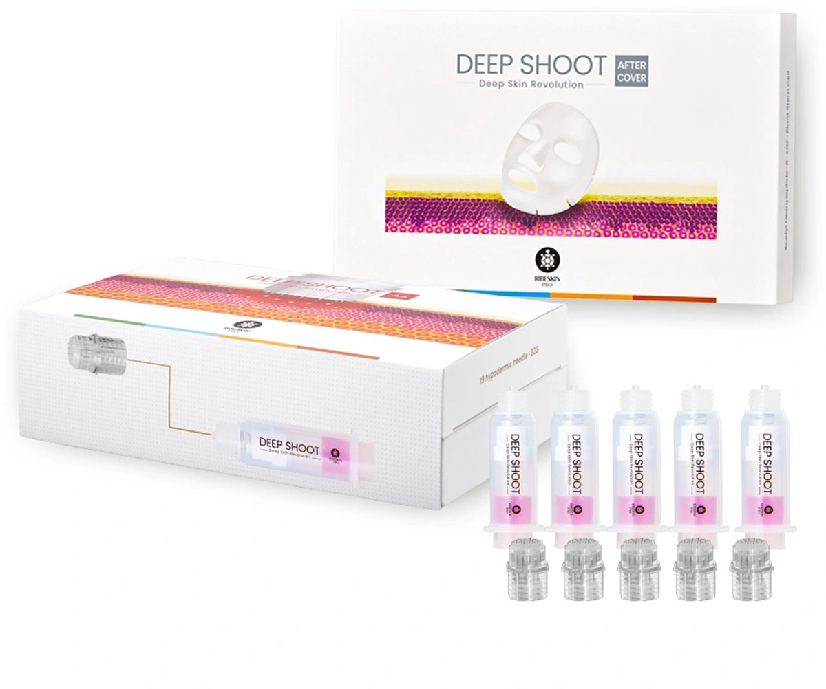 RIBESKIN Deep Shoot AA Set - Deep Skin Revolution - Anti Ageing - 5 Ampullen 3ml & Mesotherapy Stempel
