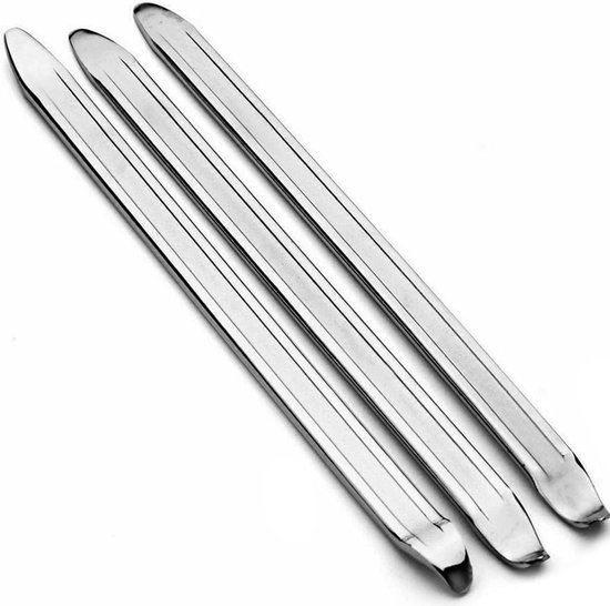 Lot De 3 Démonte-pneus Vélo En Acier Carbone – Ergonomiques, 12cm, Pour VTT, Route, Trottinette