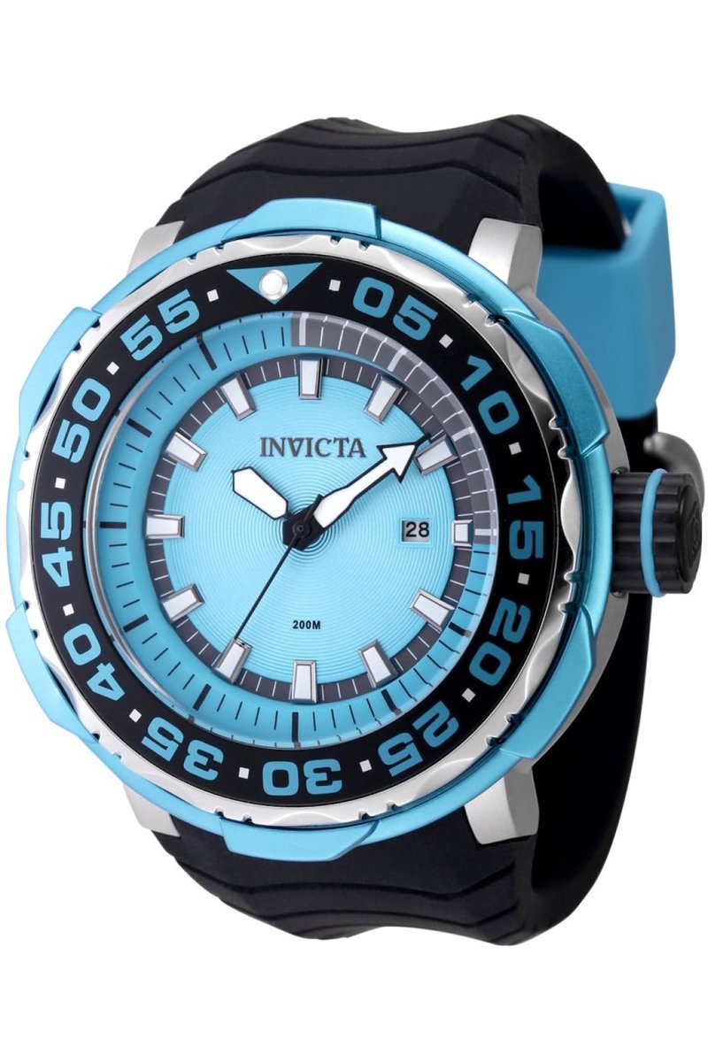 Invicta Pro Diver - Ocean Voyage 48339 Heren Horloge - Waterdicht - Analoog - Quartz Uurwerk - Roestvrij Staal met blauwe Wijzerplaat - 52mm
