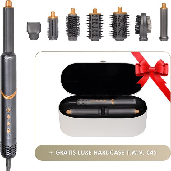 Dryze® ProFlex Airstyler - Multistyler 8 en 1 - Brosse soufflante - Hairwrap - Brosse à boucler - Inclut Coldshot