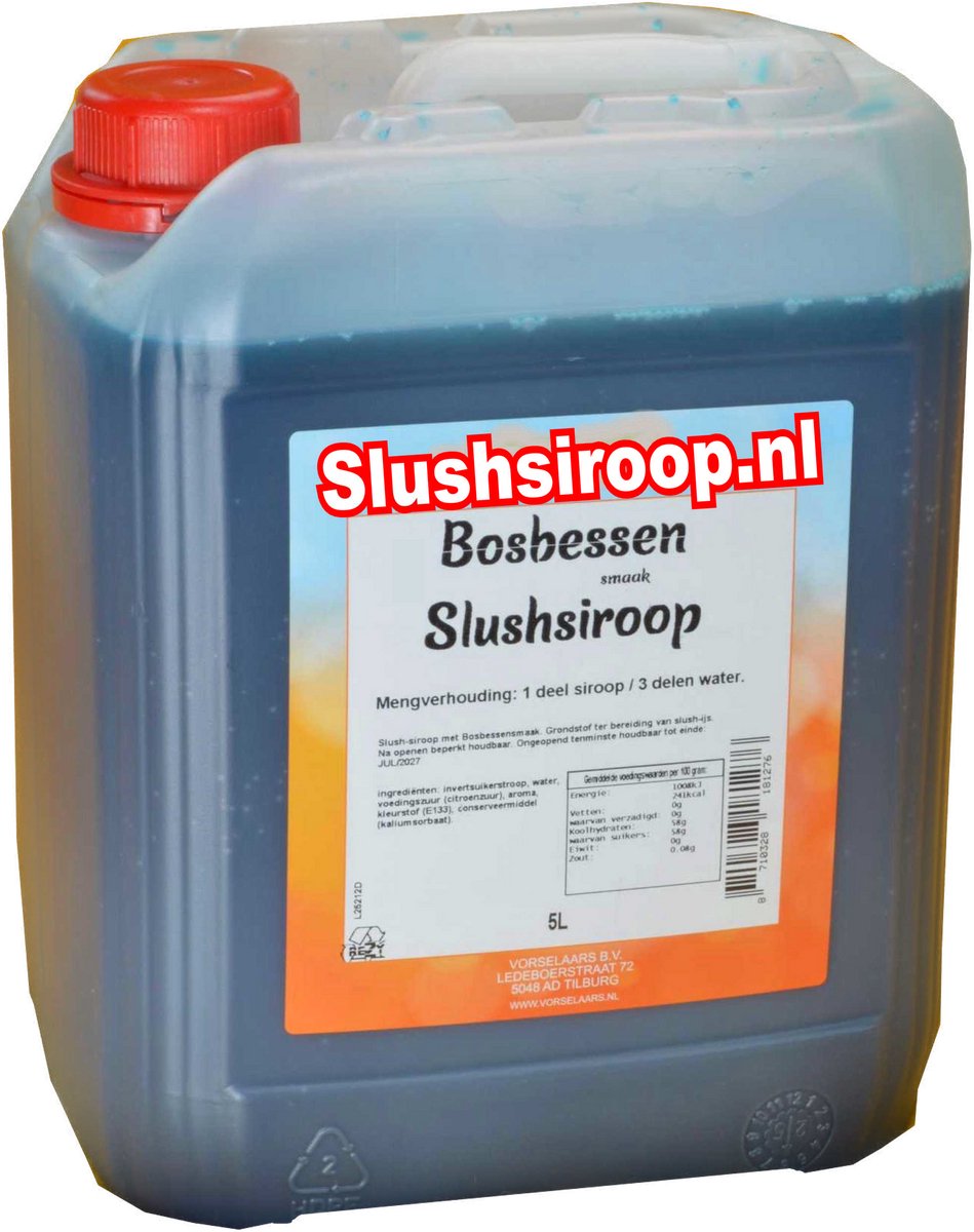 Slushsiroop BOSBESSEN - tank met 5 liter - Vorselaars - MilaNNE