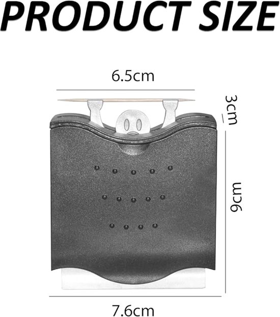 Boîte à Cure-Dents Automatique 6,5 Cm - Distributeur Créatif Avec Poupées Mouvement, Noir Élégant