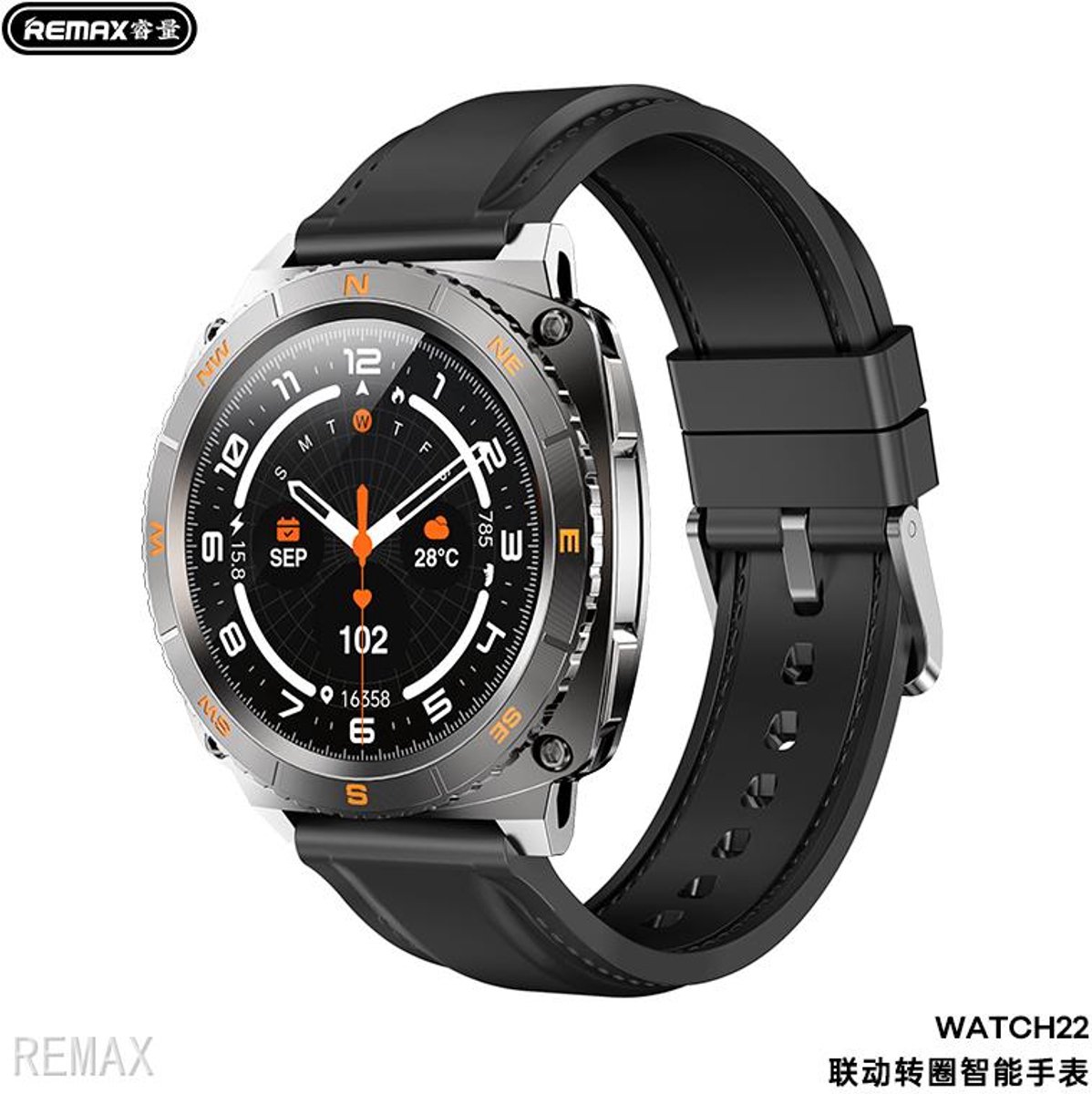 Remax WATCH22 - SmartWatch - Linkage Rotatable - IP68 - Chat GPT - Tarnish