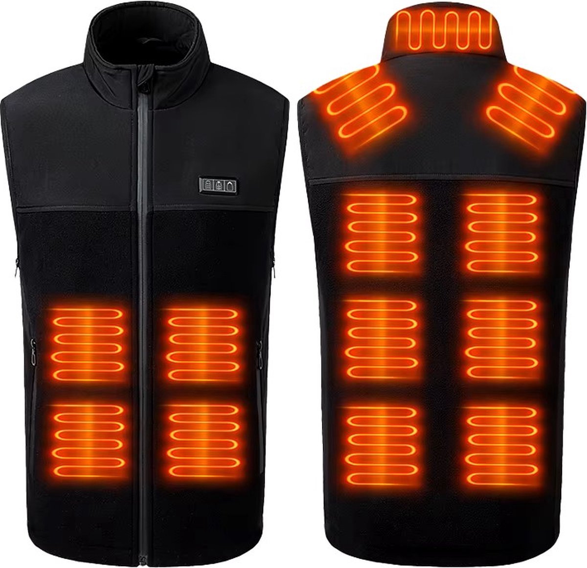 Govic® verwarmde bodywarmer Premium aanpasbaar verwarmd vest Heren warmte vest elektrisch verwarmd vest verwarmde kleding verwarmde jas thermo vest elektrische bodywarmer /M Zwart