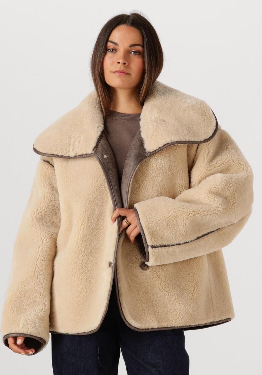 WITHBLACK Wbldajana Pile Jacket Jassen Dames - Winterjas - Beige - Maat M