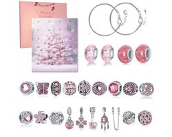 Adventskalender 2026 - Sieraden – 24 Dagen Verrassing – Armband & Charms – Roze