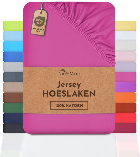 Fuchsia jersey hoeslaken 100% katoen kopen Fuchsia jersey hoeslaken 100% katoen kopen