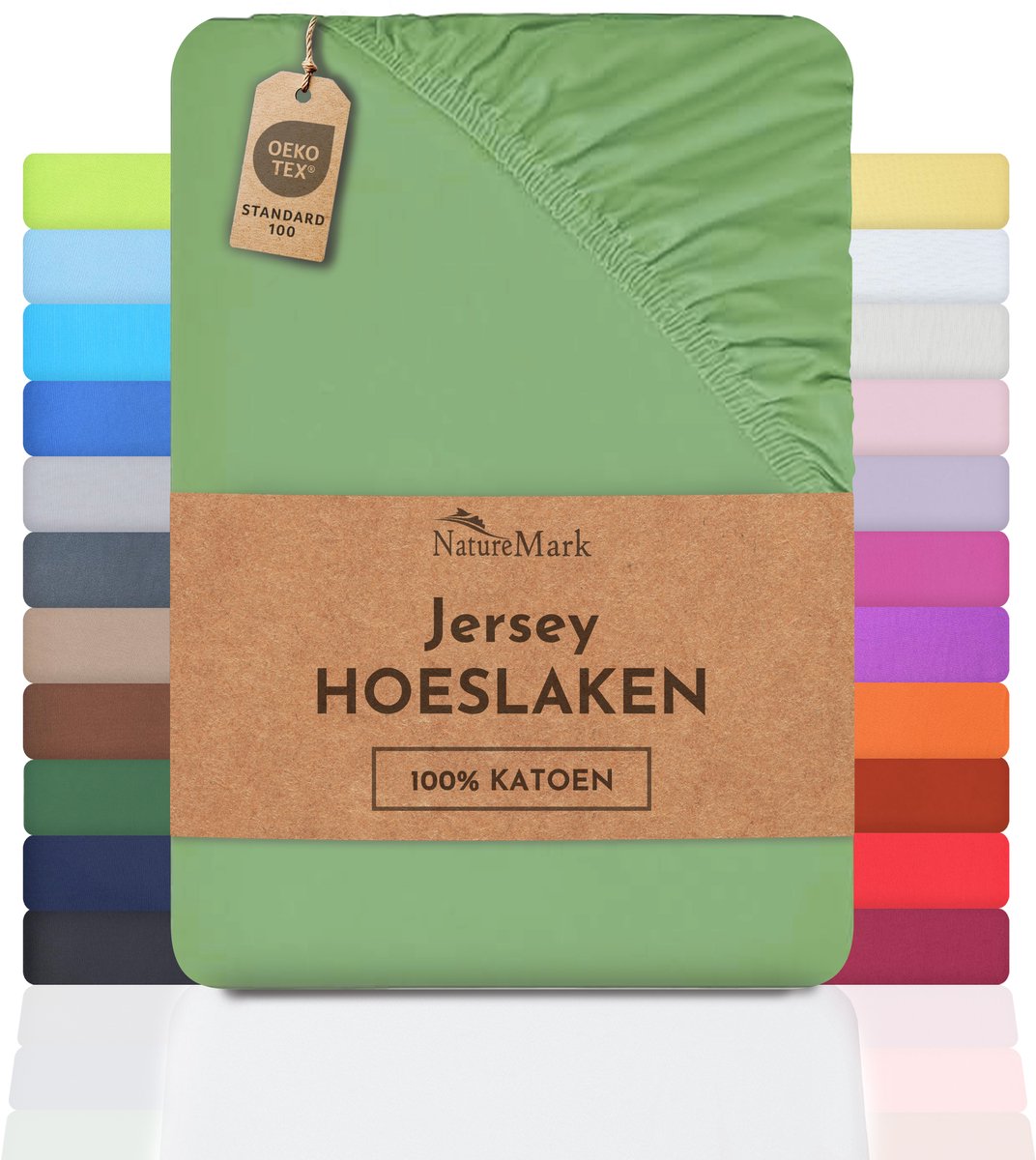 NatureMark Jersey hoeslaken, 100% katoen , Jade